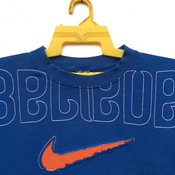 Nike Swoosh Sweatshirt Swoosh Big Logo Blue Embroidered Tennis Golf  Sportswear Clothing Saiz Xlarge Sweater -  Hong Kong