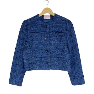 PENDLETON WOOLEN MILLS  Wool   Fleece Hippie Cropped Jacket Blue Colour Size Small