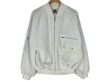 Vintage 80s Issey Miyake Bomber Jacket: Tsumori Chisato, White