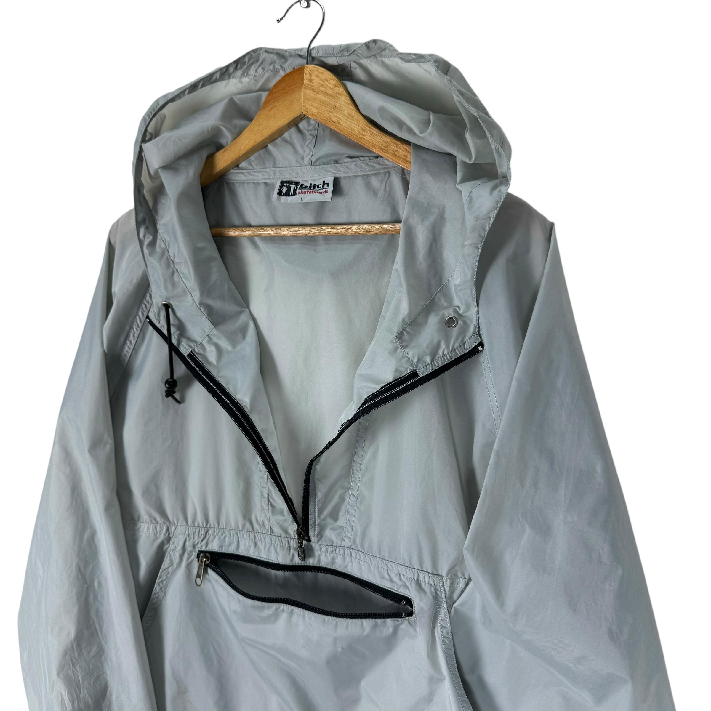 Vintage 90s Bitch Skateboard Hoodie Anorak Half Zip Light Jacket