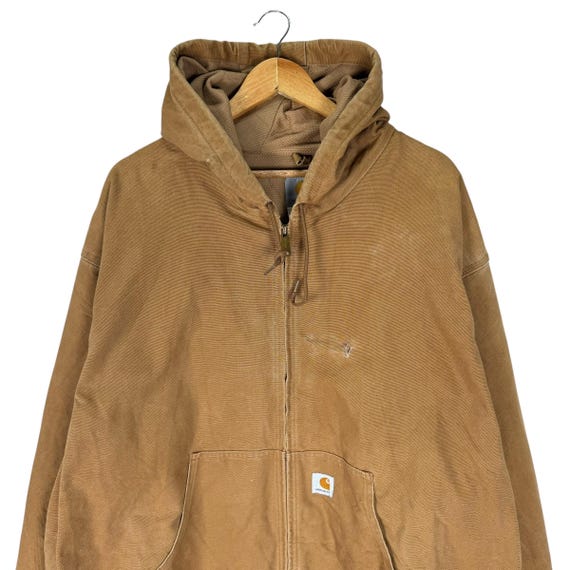 Vintage 90s Carhartt Chore Duck Canvas Hoodie Jacket Workwear