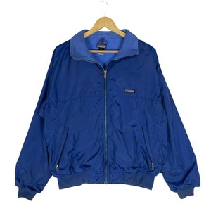 Vintage 90s PATAGONIA Jacket Zipper Inner Fleece Windbreaker Fashion Blue Colour Mountain Size Medium
