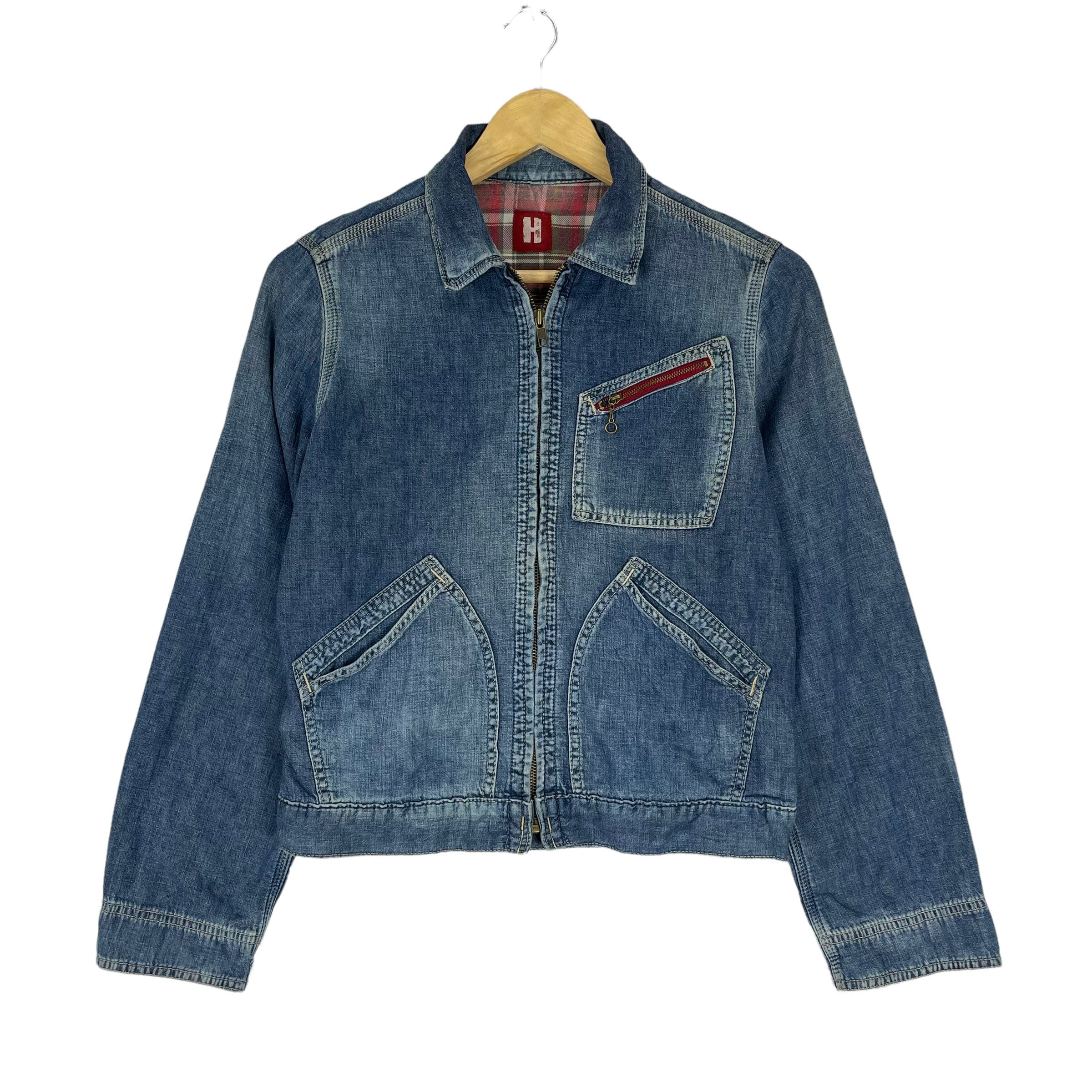 Hysteric Glamour Denim Jeans Zipper Jacket Blue Colour Women Hysteric Glamour Denim Jeans Zipper Jacket Blue Colour Women