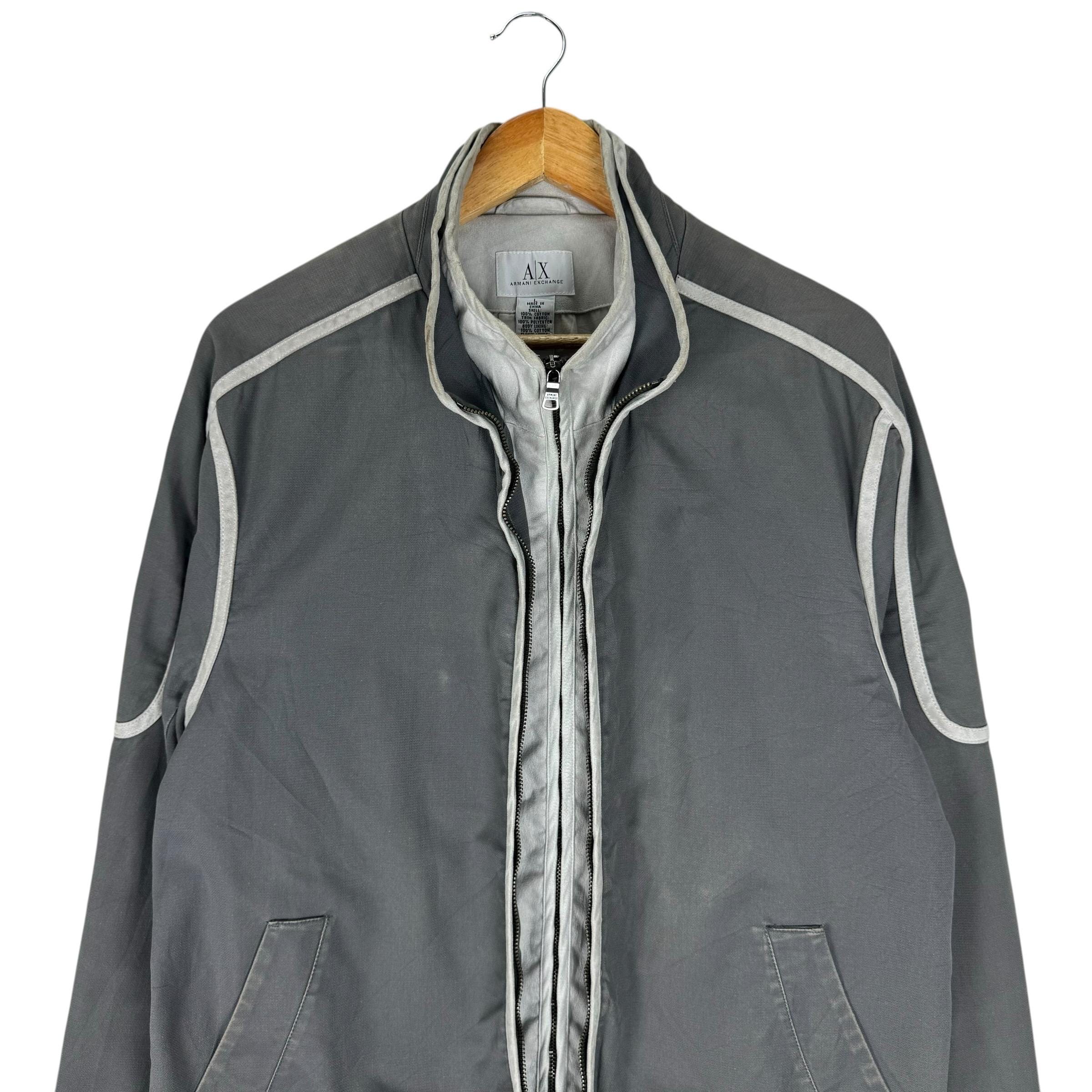 ARMANI EXCHANGE グレー MA-1ボンバージャケット Vintage 90s ARMANI Exchange Bomber Zipper Jacket Grey Colour Size