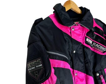 Vintage 90s Kiss Racing Team Jacket Motorcycle Zipper