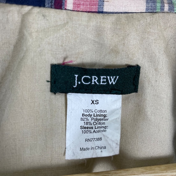 90s J Crew Patchwork Blazer Coat Jacket Multicolo… - image 10