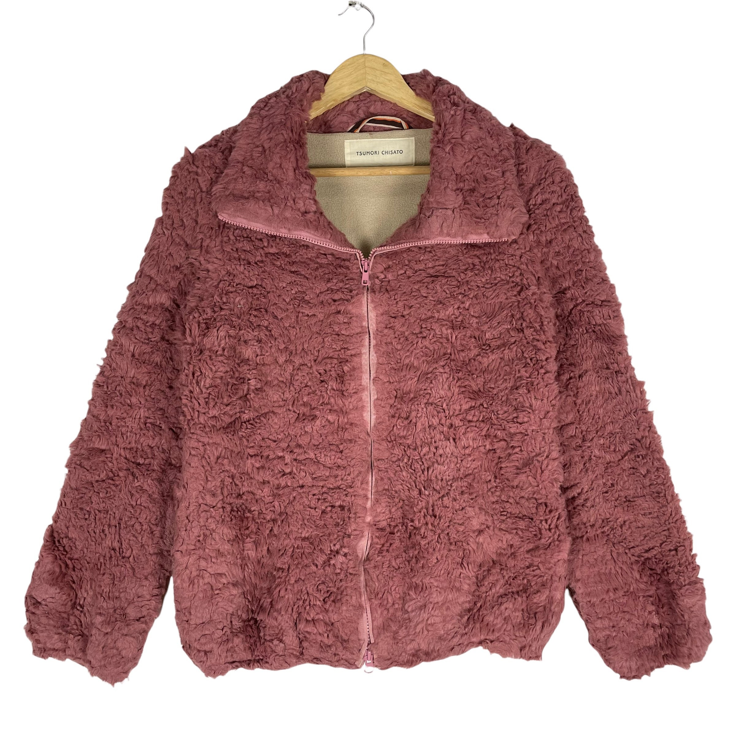 ジャケット・アウター tsumori chisato high neck military jkt Tsumori Chisato Faux Fur Fleece Jacket - Japanese Designer Medium