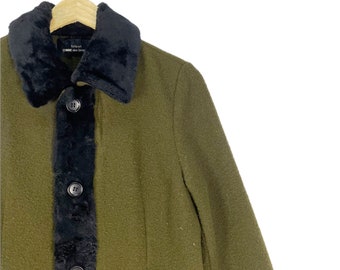 Vintage 90s Comme Des Garçons Tricot Wool Fur Button Jacket - Size