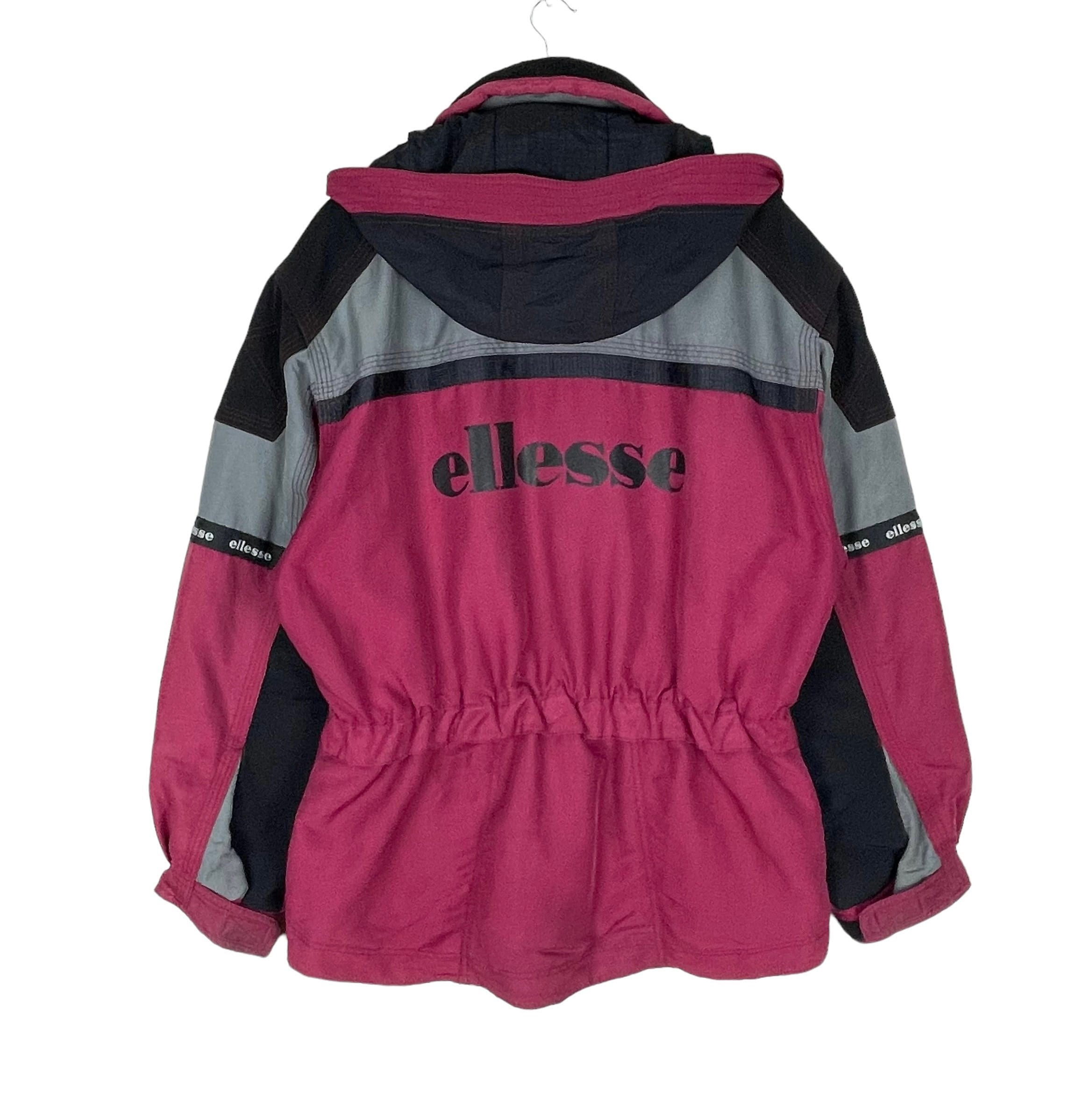 Vintage 90s Ellesse Ski Jacket: Vertical Dive Racing Hoodie, Multi