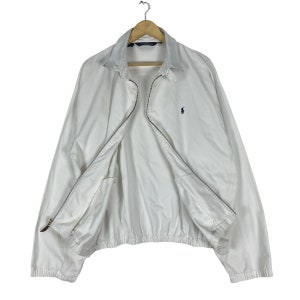 Vintage 90s POLO Ralph Lauren Herrington White Colour Chore Jacket Size Xlarge