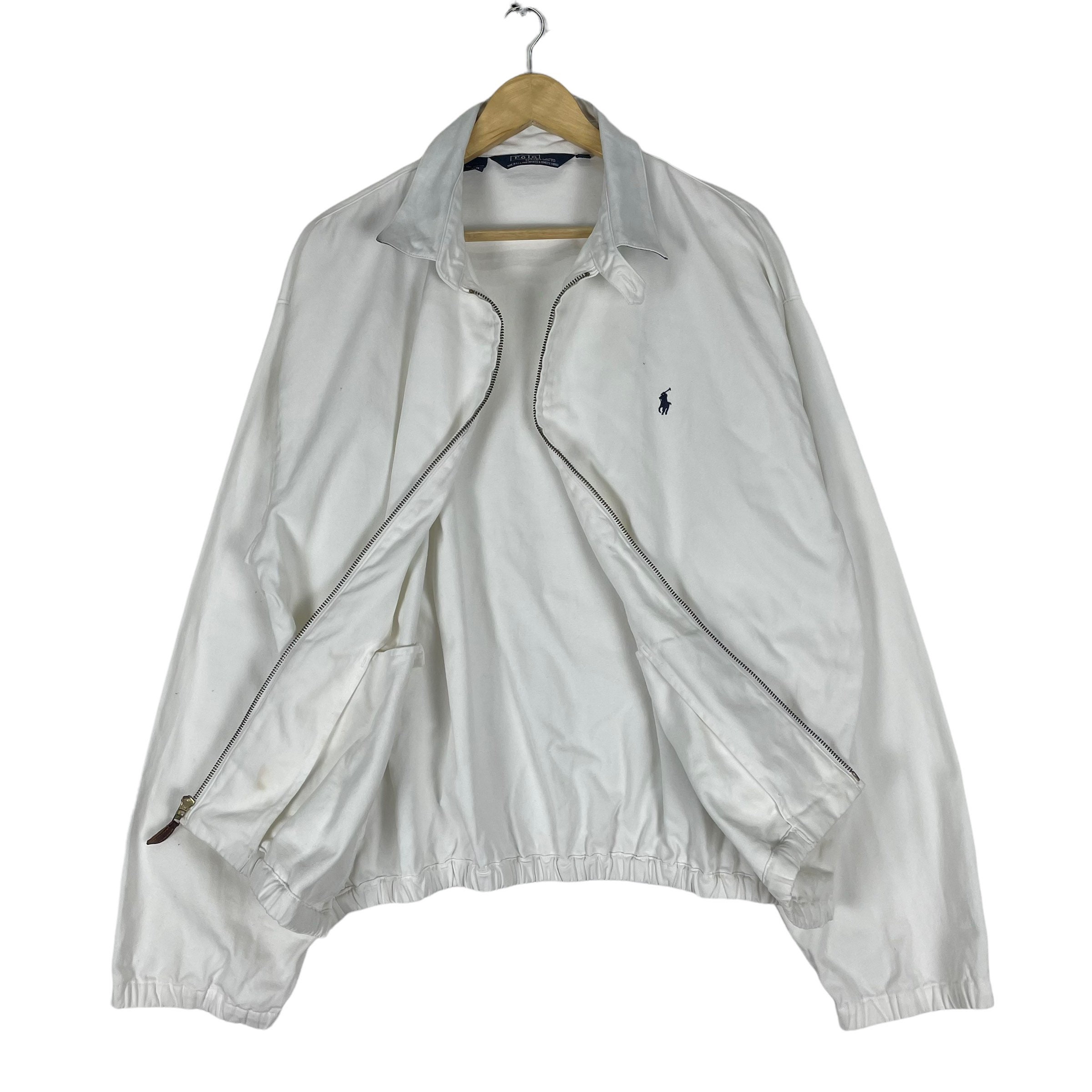 Vintage 90s POLO Ralph Lauren Herrington White Colour Chore Jacket Size Xlarge