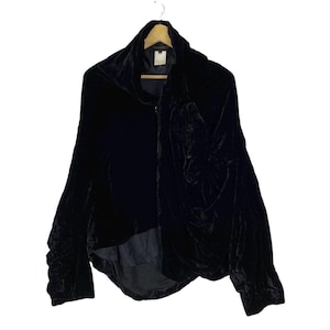 Vintage 90s Comme des Garçons AW91 Velvet Jacket Japanese Fashion Designer CDG Homme Plus Sweater Size Medium