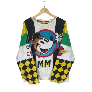 Vintage 90s Mickey Mouse Sweatshirt Over Print Cartoon Disney Sweater Reversible Jumper Free Size