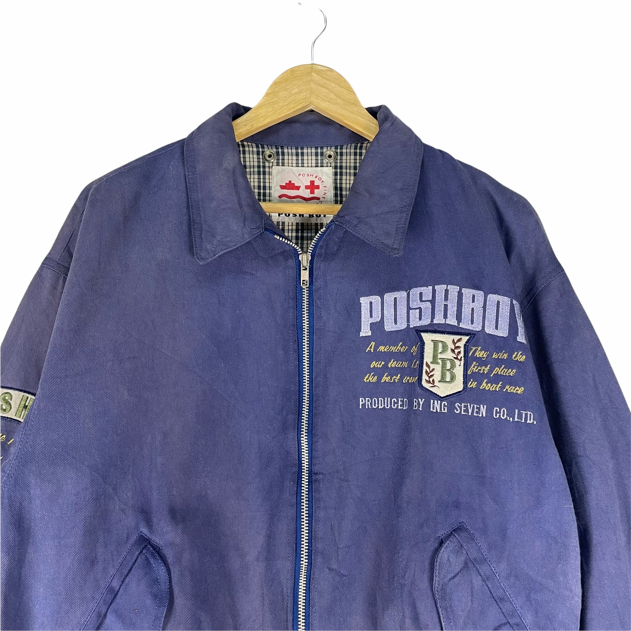 POSH BOY バーシティパッチ ボンバージッパージャケット 刺繍入り 