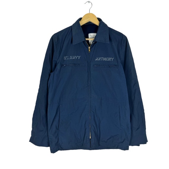 Vintage 80s VANDERBILT Usn Dept Ultility Jacket Navy Colour 