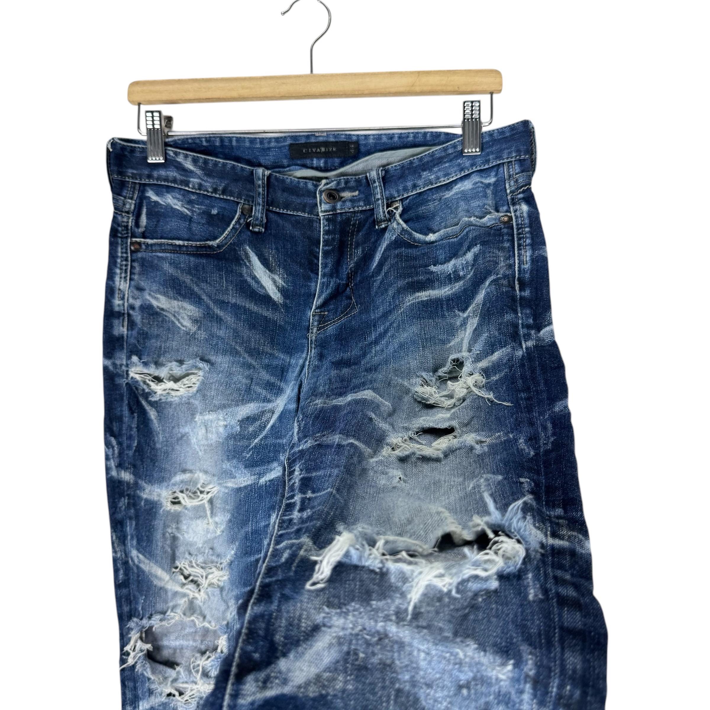 Civarize Distressed Slim Fit Jeans | Japanese Streetwear Denim