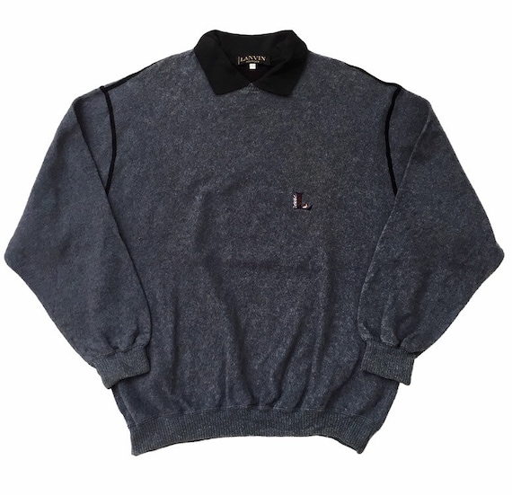 Lanvin, Vintage 90s LANVIN Swestshirt Smalll Logo Fashion Design Made In Italy Sweater