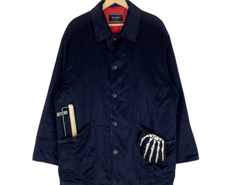 Vintage 90s Loro Piana Italy Button Cashmere Jacket Navy Colour Size Medium