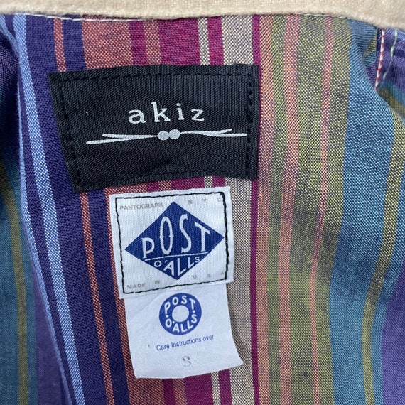 Post Overall X Akiz Chore Worker Jacket Workwear Striped