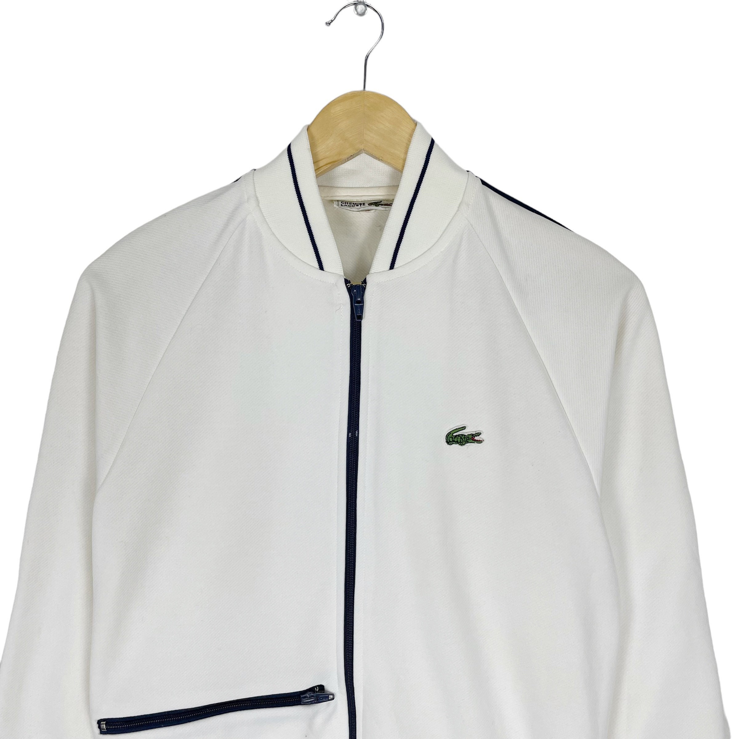 LACOSTE Track Top Zipper Jacket Streetwear Clothing White LACOSTE Track Top Zipper Jacket Streetwear Clothing White