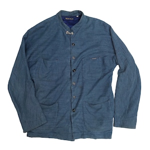BLUE BLUE JAPAN Worker Zip Denim Button Up Jacket Indigo Japanese Brand Size Large