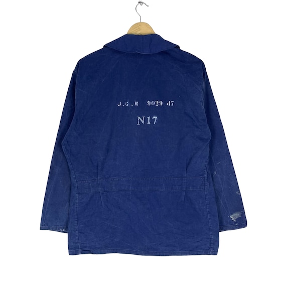 ジャケット・アウター 50s French Military Shawl Collar Coat Jocgues W French Workwear WW2 Shawl Collar Button Navy / Blue
