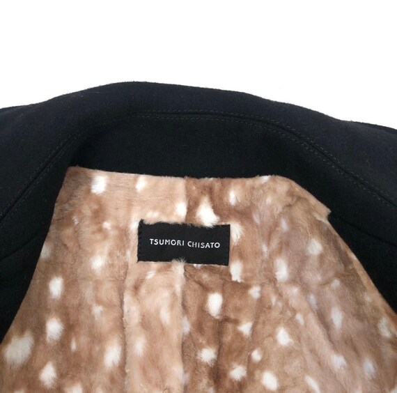 Tsumori Chisato Wool Double Breasted Coat - Polka Dot Lined, Size