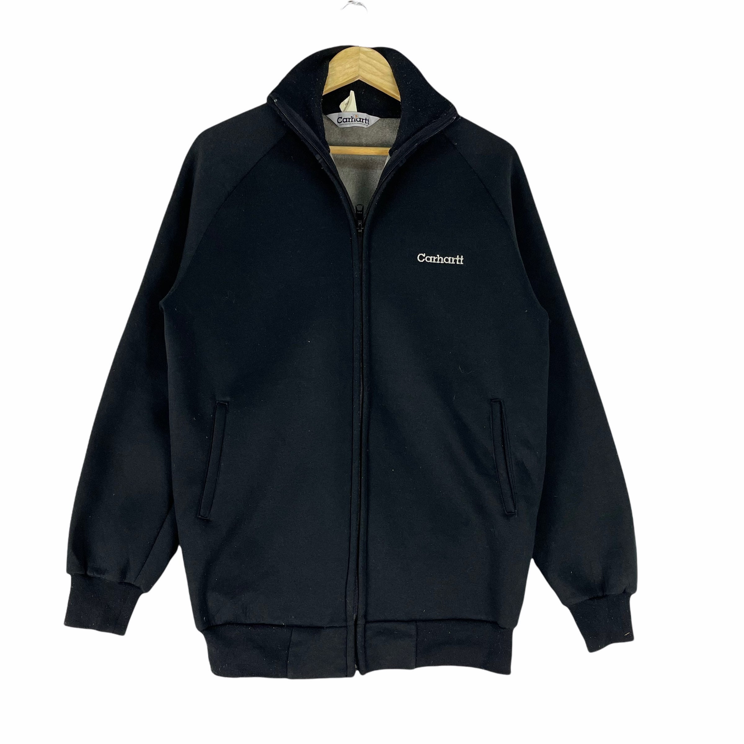 carhartt ブラック ジップアップジャケット M Vintage Carhartt Black Zip Sweatshirt - Size Medium - Etsy