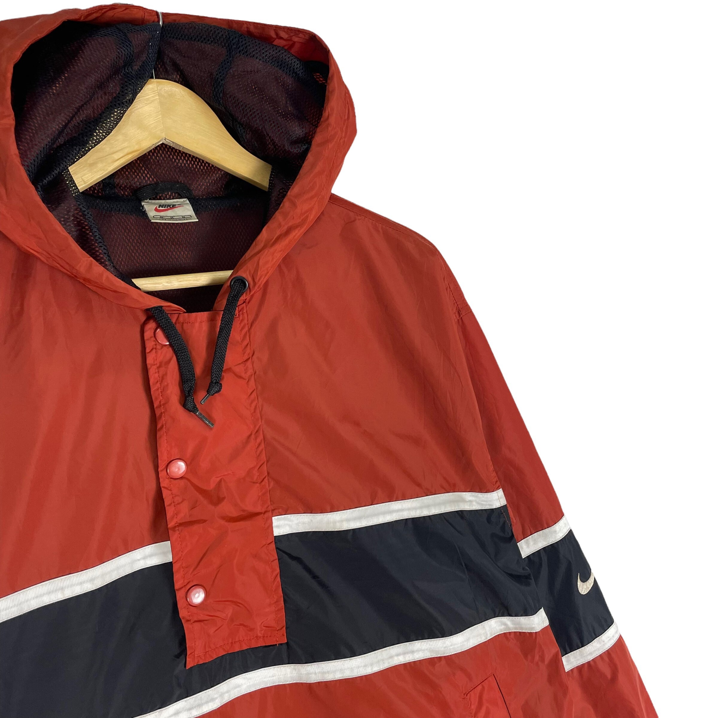 90’s NIKE vintage anorak nylon jacket Vintage 90s NIKE Nylon Anorak Jacket, Snap Button, Colour Block
