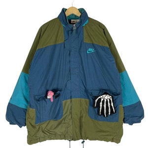 Vintage 90s NIKE ACG Windbreaker Colour Block Spellout Light Zip Jacket Streetwear Clothing Sweater Size Medium