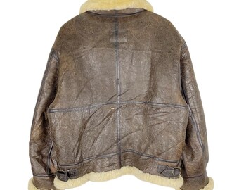 Vintage 90s Flight Equipment Type B3 Us Army Air Force Shearling 