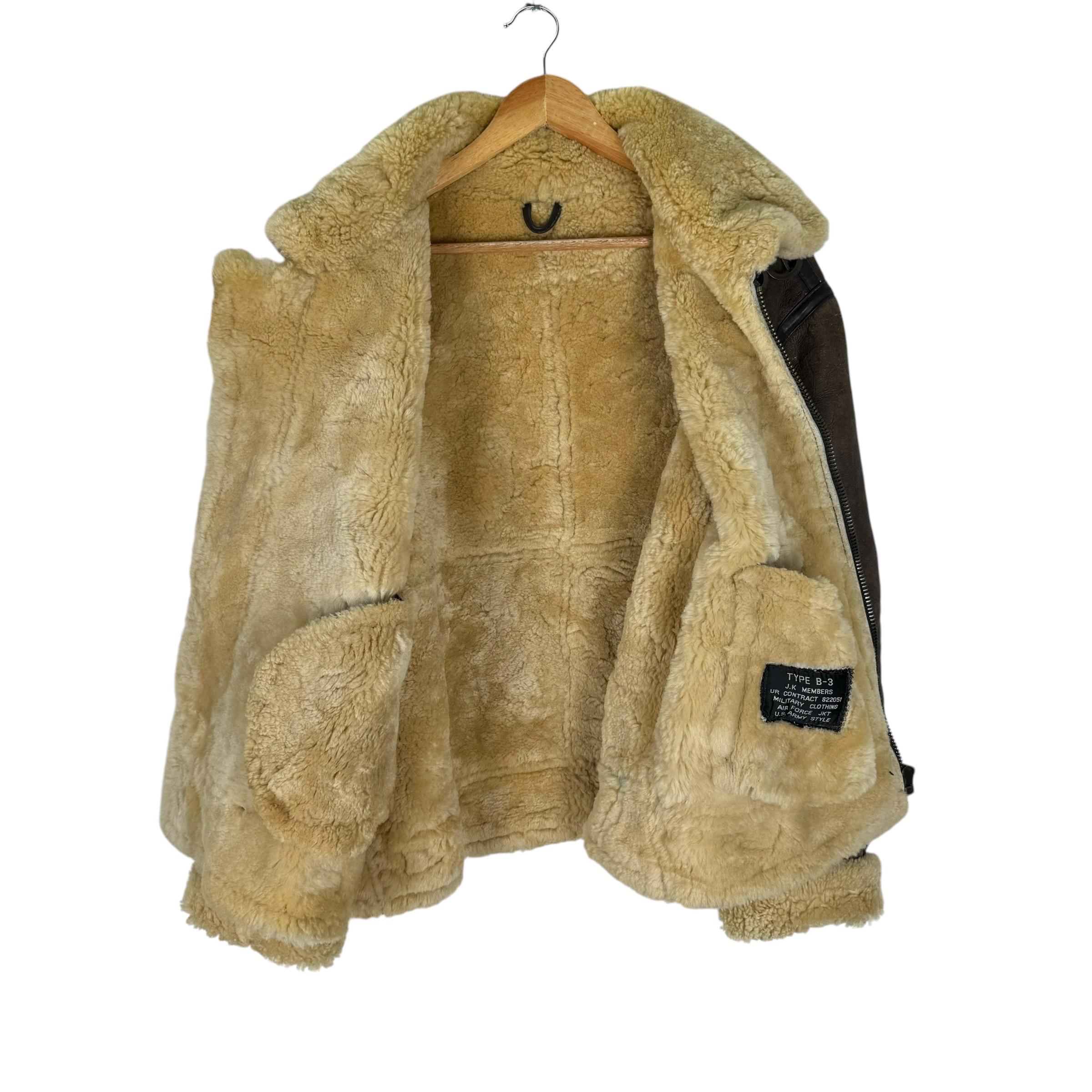 Vintage 90s US Army B3 Bomber Jacket: Sheepskin Leather