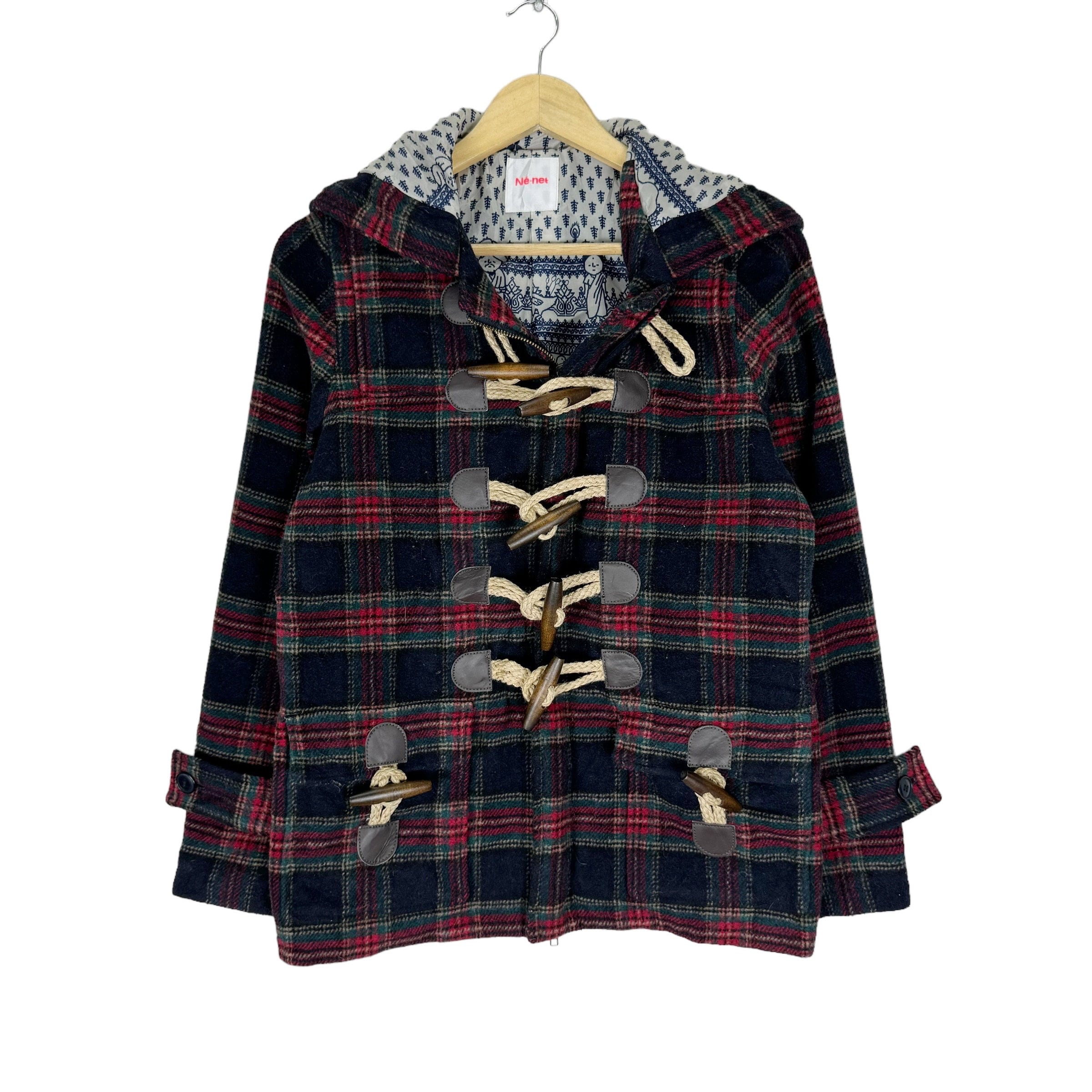 Ne-net Wool Duffle Coat Hoodie Oversized Duffel Coat Full