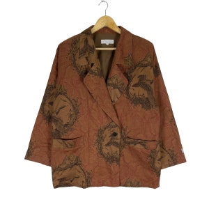 Vintage 90s Duck Print Blazer: Corso Mizzo Milano Designer Jacket, Size Medium