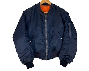 Vintage USAF MA-1 Alpha Bomber Jacket - 60s 70s Reversible - Size