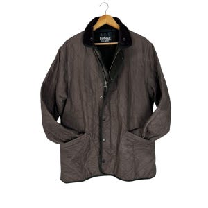 BARBOUR Polar Quilts Guilted Jacket Zipper Down Winter Ski Hiking Fashion Style Brown Colour Size Medium