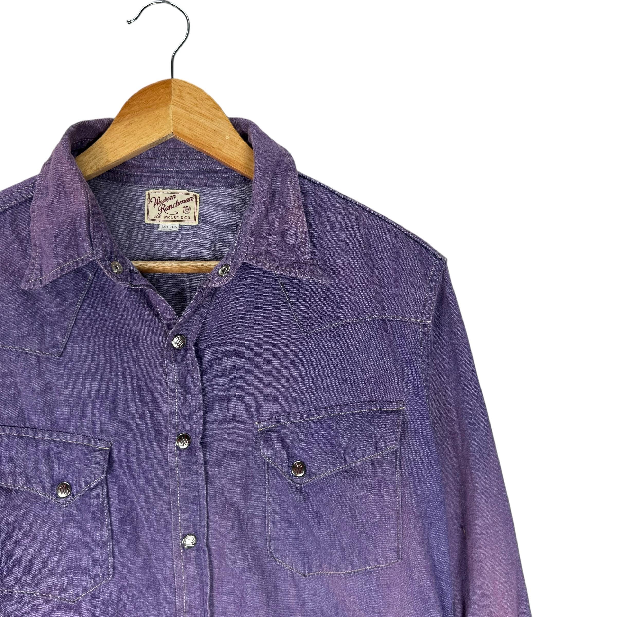 Joe Mccoy Western Ranchman Button Shirts Lot 106 Purple