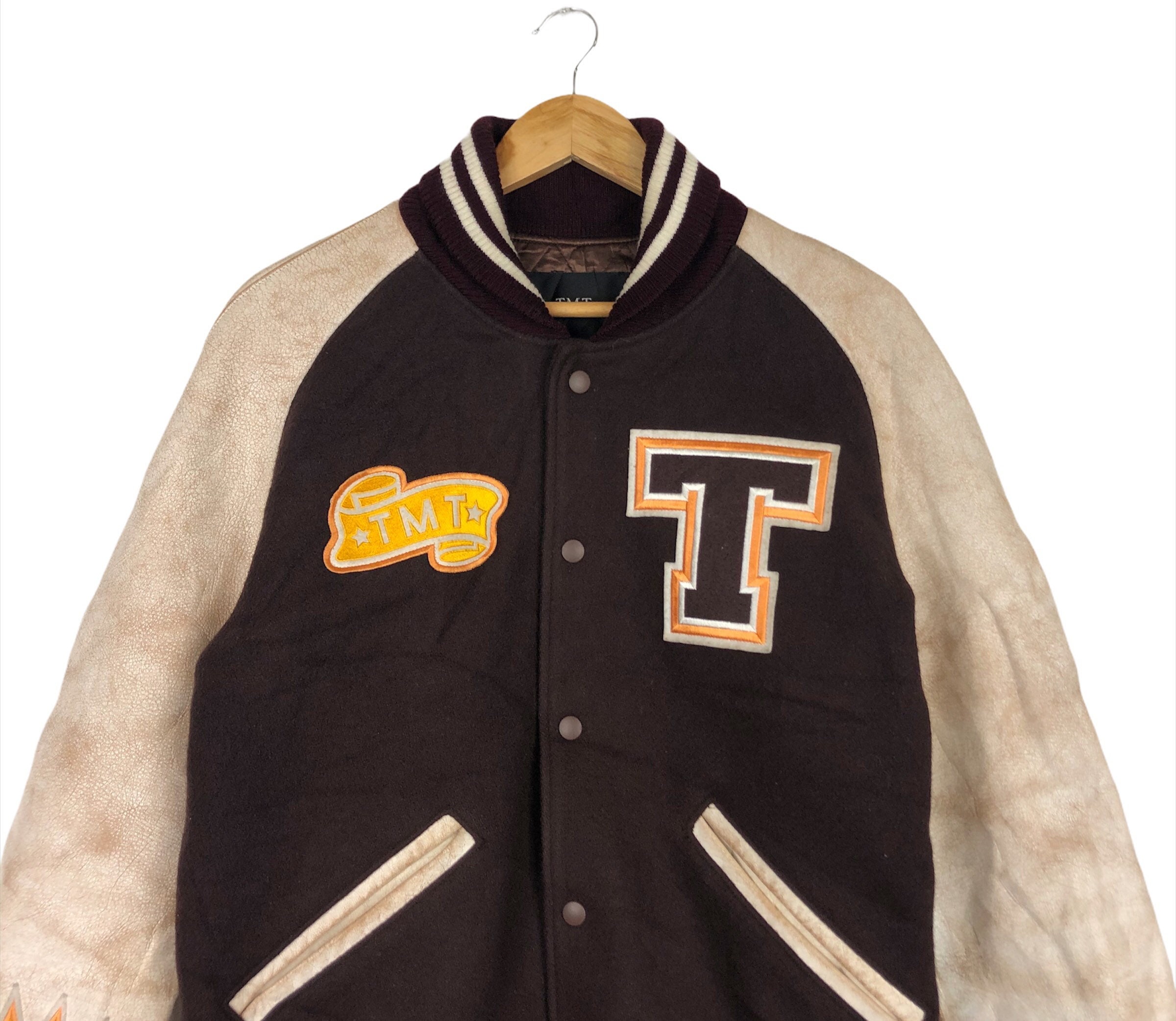 Chaqueta de cuero TMT Japan Big Holiday Varsity marca japonesa - Etsy México