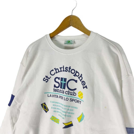 Vintage 90s St Christopher Sweatshirt Tennis Club… - image 4
