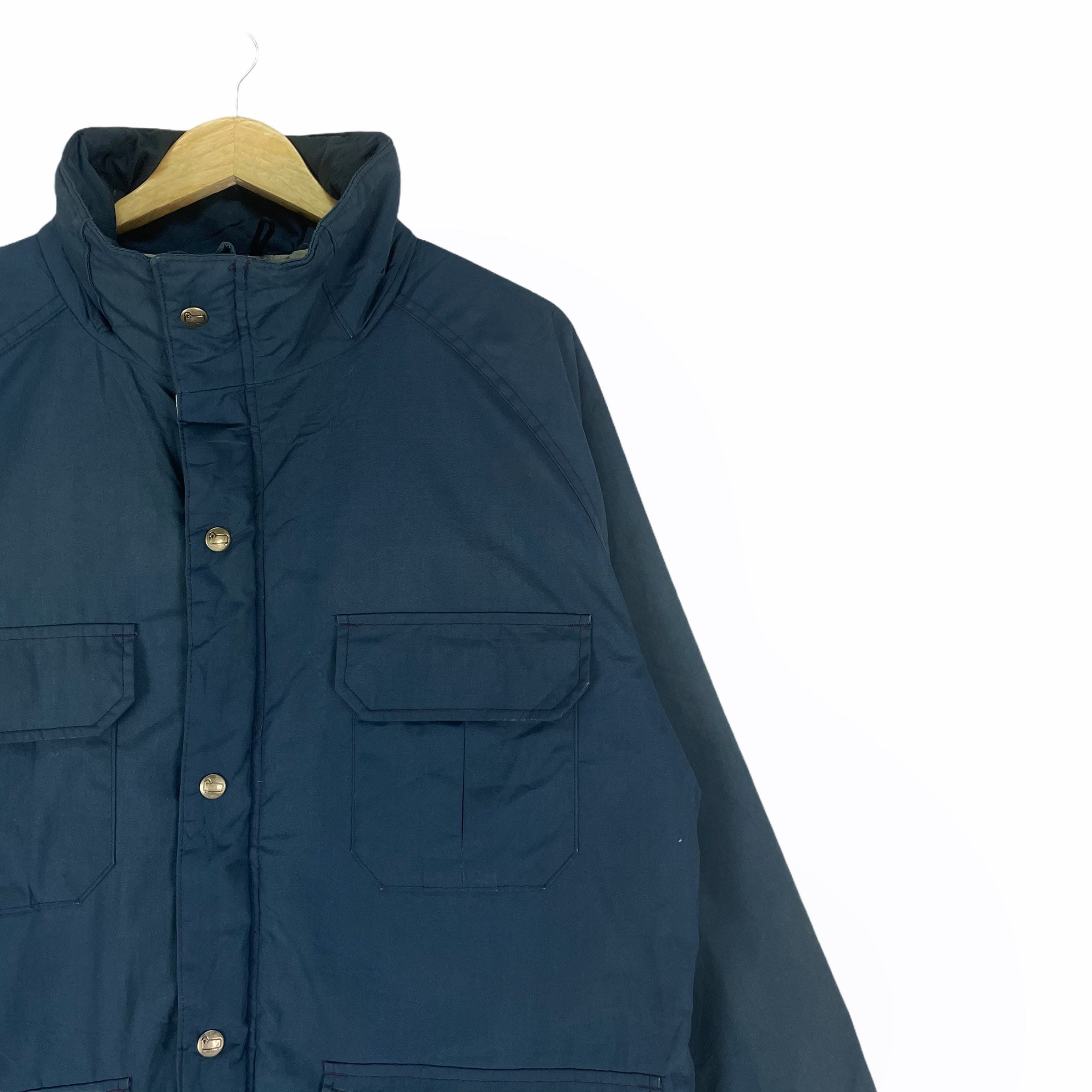 Vintage 90s WOOLRICH Mountain Parka Zipper Light Jacket Navy