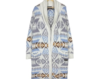 PENDLETON X Gelato Native Navajo Fleece Hippie Cardigan Long Jacket Multicolor Talla Grande