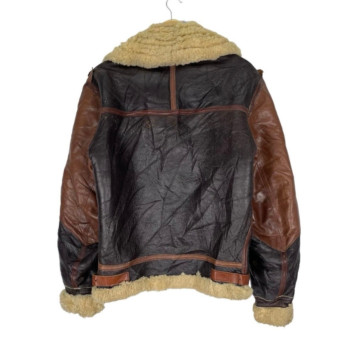 Vintage Aero Leather B3 Bomber Jacket: 90s Sheepskin Flight Coat