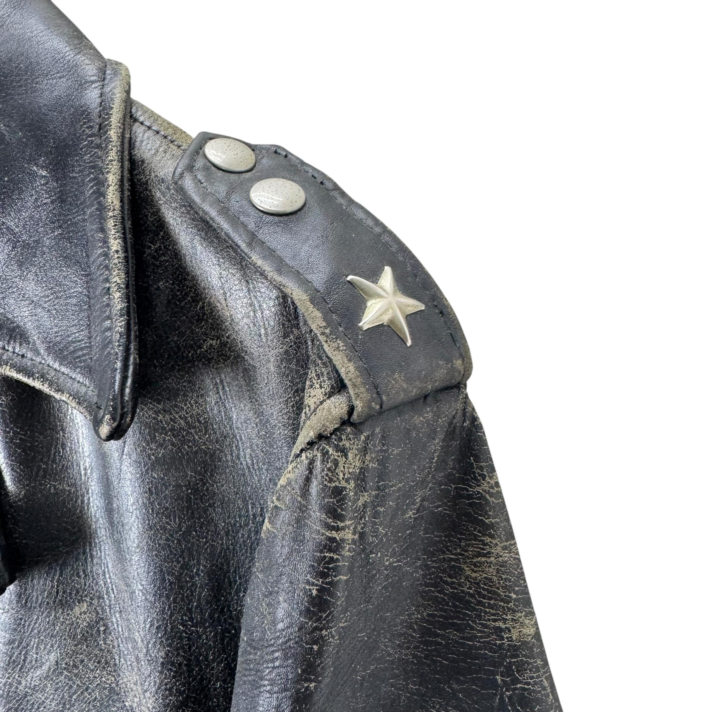 Vintage 50s Steerhide Motorcycle Leather Biker Jacket - One Studs