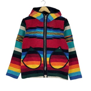 Devotion Japan Mucho Beuno Native Navajo Art Hoodie Zipper Jacket Mexican Aztec Multicolour Size Medium