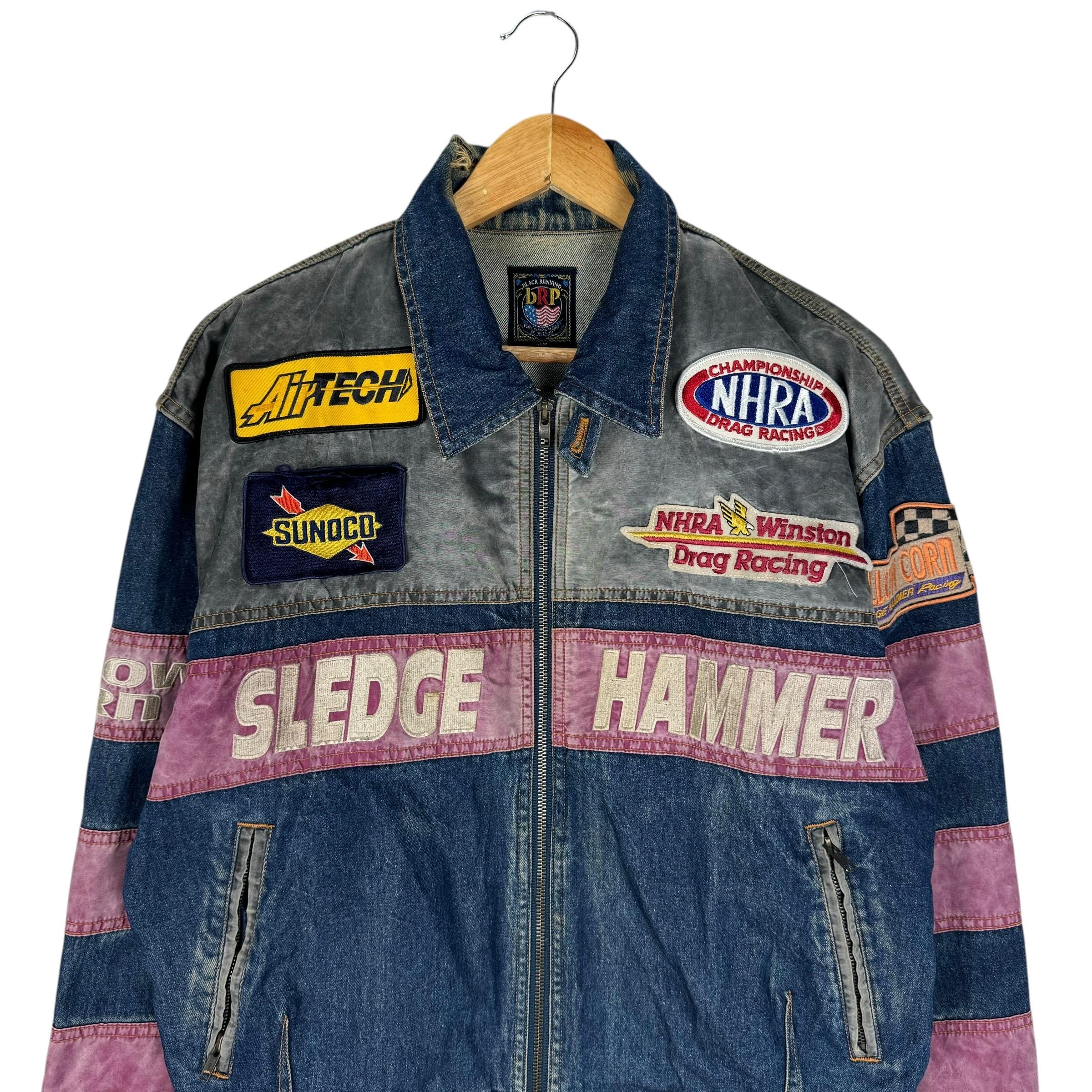 Vintage 90s NHRA Racing Team Denim Jacket - Size Medium - Etsy