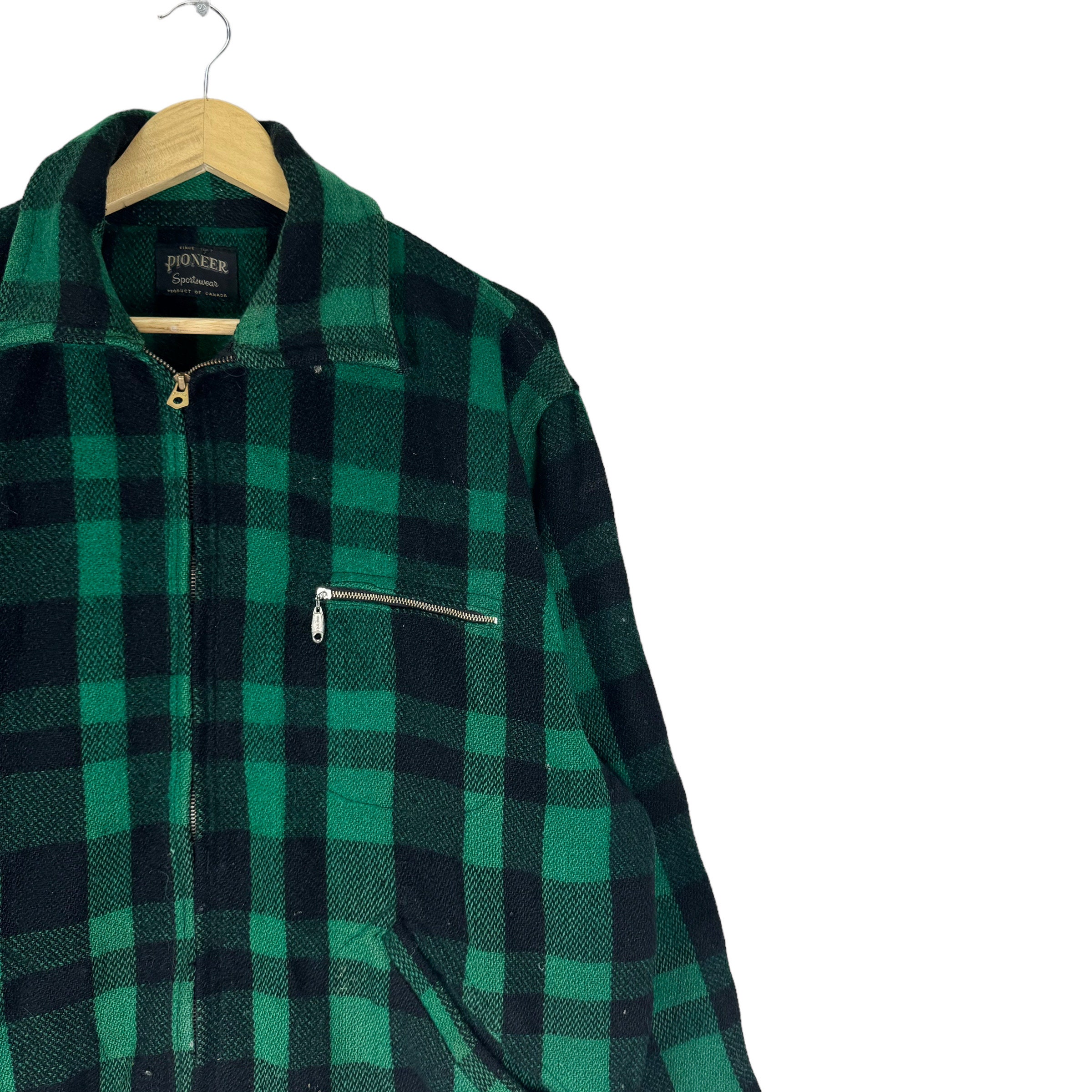 Vintage 50s 60s Wool CPO Work Shirt Jacket Plaid Hunting