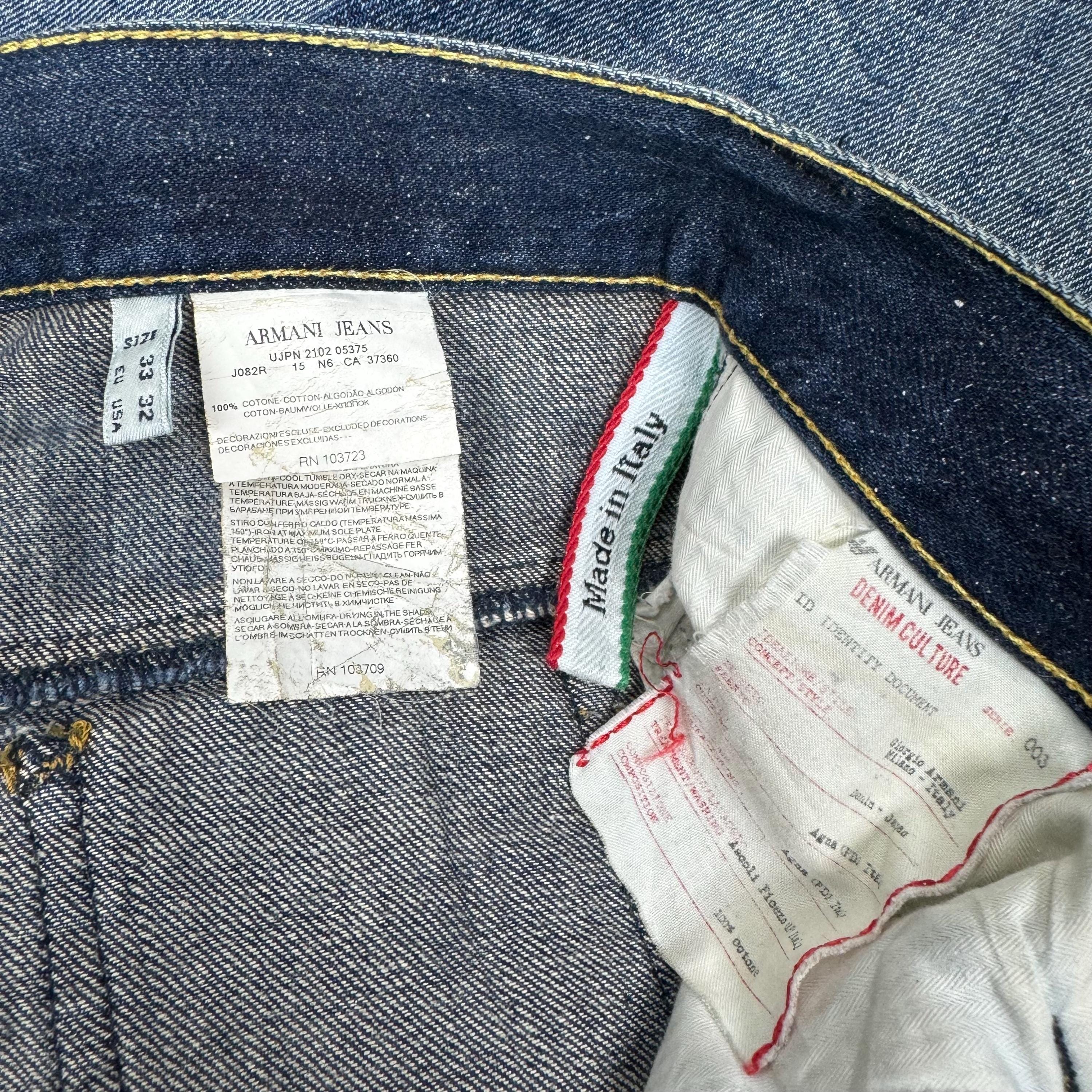Giorgio Armani Culture Denim Italy Jeans Denim Distressed Blue