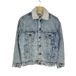 Vintage3 90s LEVI’S Red Tag Sherpa Trucker Type 3 Denim Jacket Jeans Button Size Xsmall