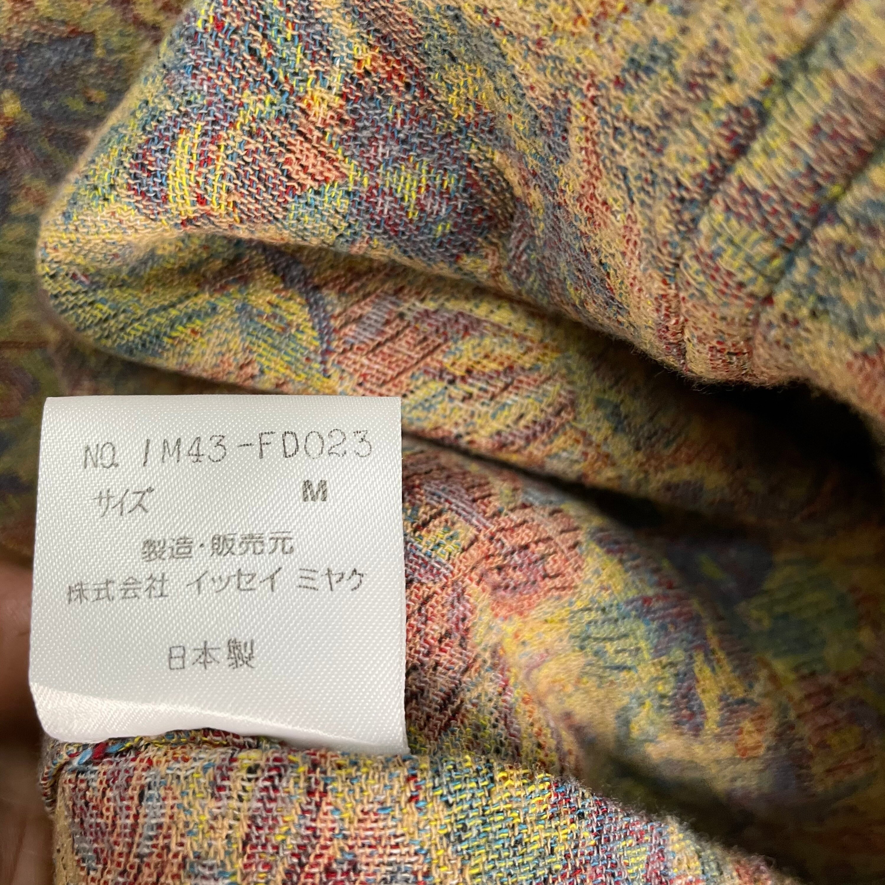 Vintage 90s Issey Miyake Flowers Over Print Pop Art Light