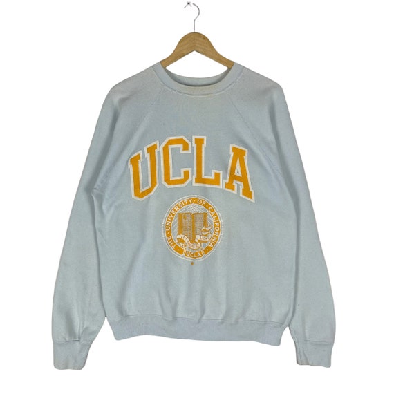 VintageClassicsShirt Vintage 80s UCLA Bruins Sweatshirt California UCLA Crewneck UCLA Bruins Sweater Pullover University UCLA Bruins Print Logo White Medium